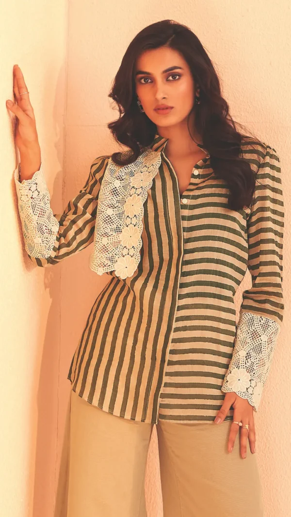 32 Crochet Embroidered Chanderi Top