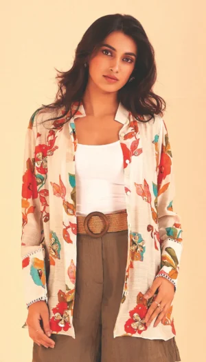 Chanderi Lace Embellished Shirt